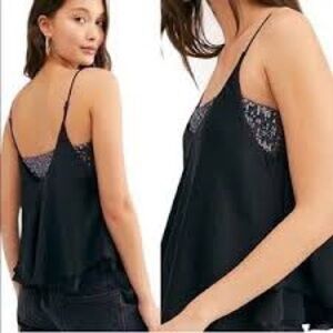 Free people Stylish Black Spaghetti Strap Top